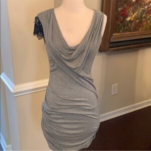 BCBGMaxAzria One Shoulder Gray Dress